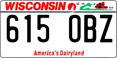 WI license plate 615OBZ
