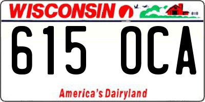 WI license plate 615OCA
