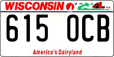 WI license plate 615OCB