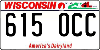 WI license plate 615OCC