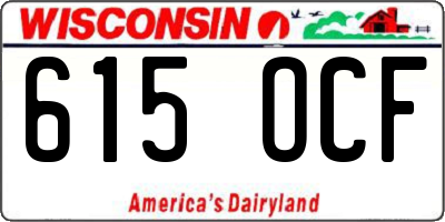 WI license plate 615OCF