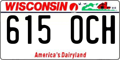 WI license plate 615OCH