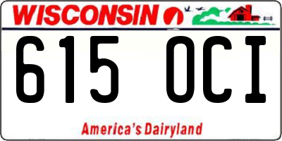 WI license plate 615OCI