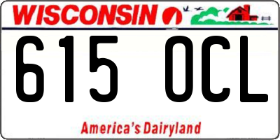 WI license plate 615OCL