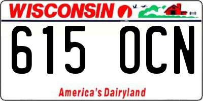 WI license plate 615OCN