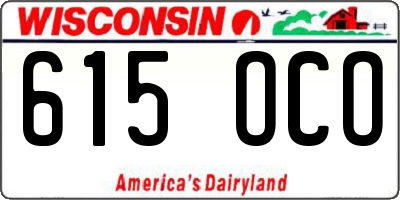 WI license plate 615OCO