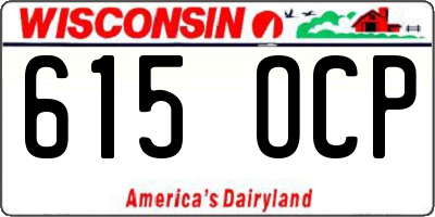 WI license plate 615OCP