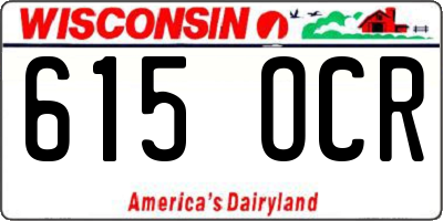 WI license plate 615OCR