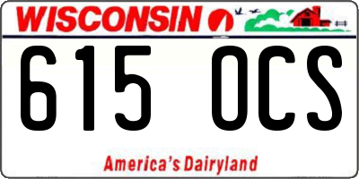 WI license plate 615OCS