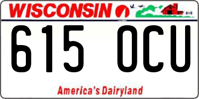 WI license plate 615OCU