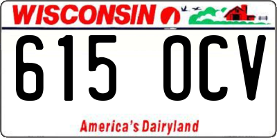 WI license plate 615OCV