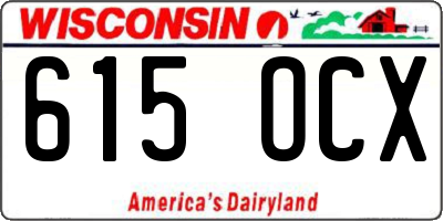 WI license plate 615OCX