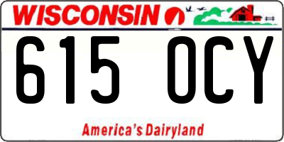 WI license plate 615OCY