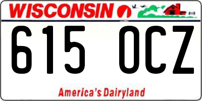 WI license plate 615OCZ