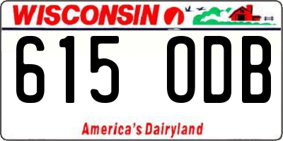 WI license plate 615ODB