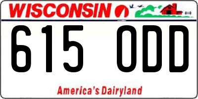 WI license plate 615ODD