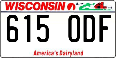 WI license plate 615ODF