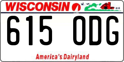 WI license plate 615ODG