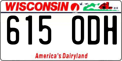 WI license plate 615ODH