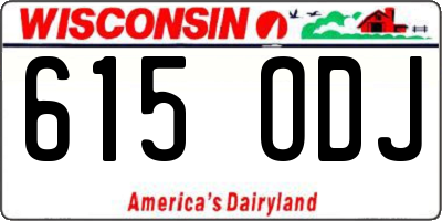 WI license plate 615ODJ