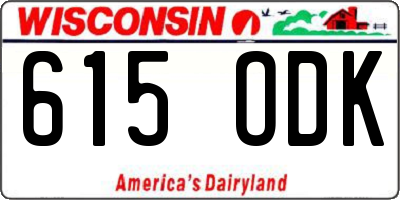 WI license plate 615ODK