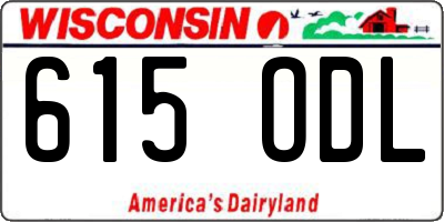 WI license plate 615ODL