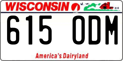 WI license plate 615ODM