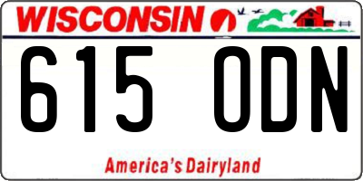 WI license plate 615ODN