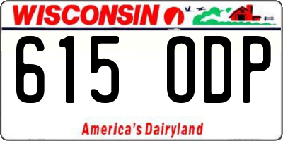 WI license plate 615ODP
