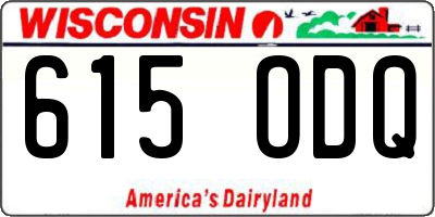 WI license plate 615ODQ