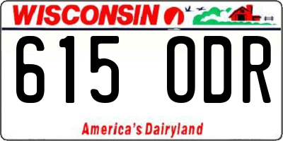 WI license plate 615ODR