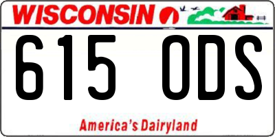 WI license plate 615ODS