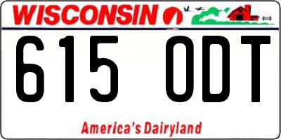 WI license plate 615ODT