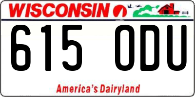 WI license plate 615ODU