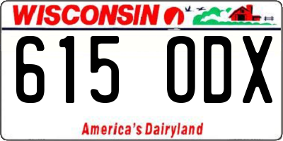 WI license plate 615ODX