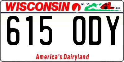 WI license plate 615ODY