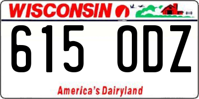WI license plate 615ODZ