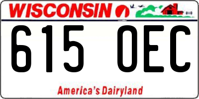 WI license plate 615OEC