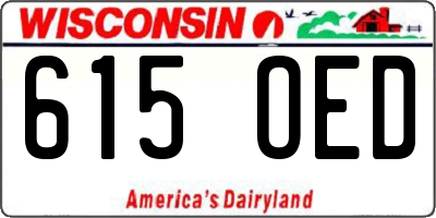WI license plate 615OED