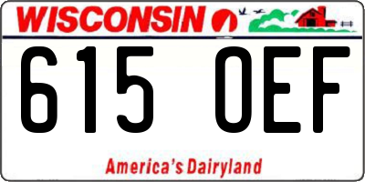 WI license plate 615OEF