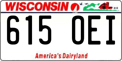 WI license plate 615OEI