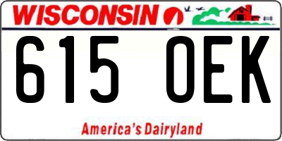 WI license plate 615OEK