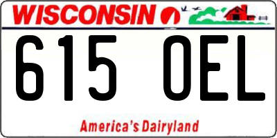 WI license plate 615OEL