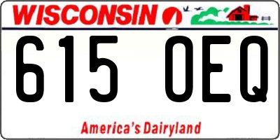 WI license plate 615OEQ