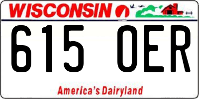 WI license plate 615OER
