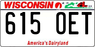WI license plate 615OET