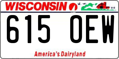 WI license plate 615OEW