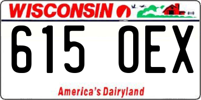 WI license plate 615OEX