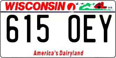 WI license plate 615OEY