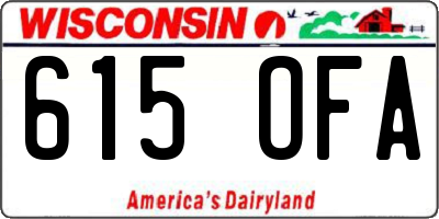WI license plate 615OFA